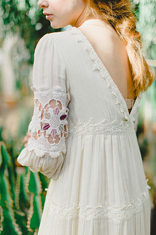 утро невесты в стиле бохо, платье невесты