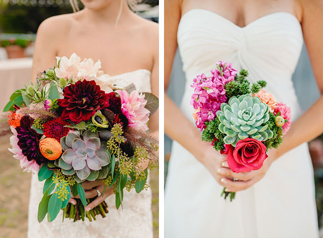 Свадебные букеты с использованием суккулентов