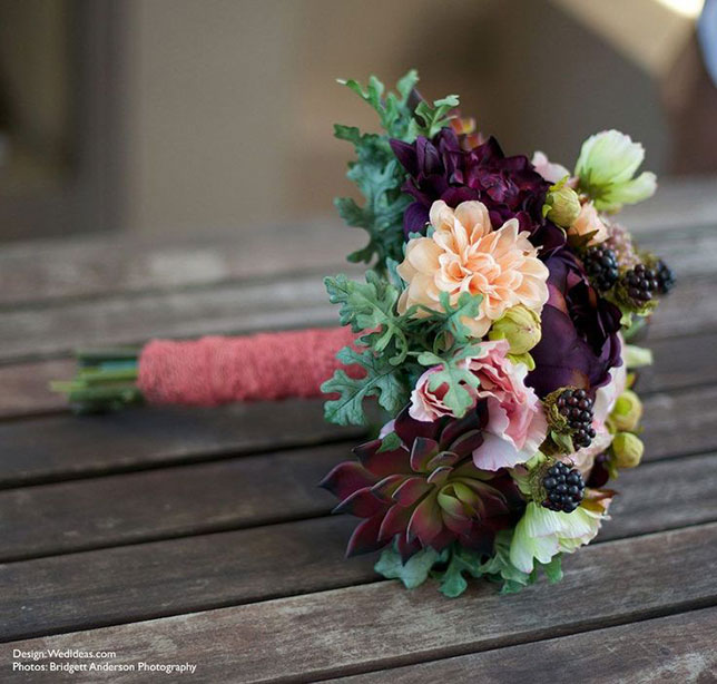 Свадебные букеты с использованием суккулентов