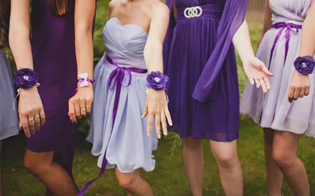 Бутоньерки подружек невесты