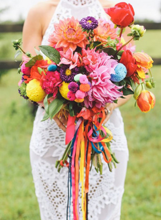 Вдохновение: 36 свадебных букетов в стиле бохо 