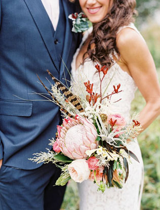 Вдохновение: 36 свадебных букетов в стиле бохо 