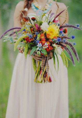 Вдохновение: 36 свадебных букетов в стиле бохо 
