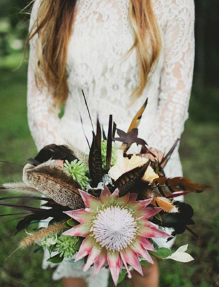 Вдохновение: 36 свадебных букетов в стиле бохо 