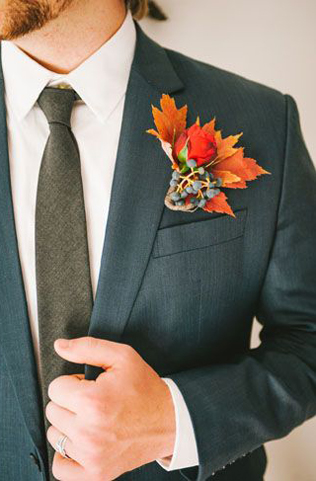 90 вариантов бутоньерок для осенней свадьбы 