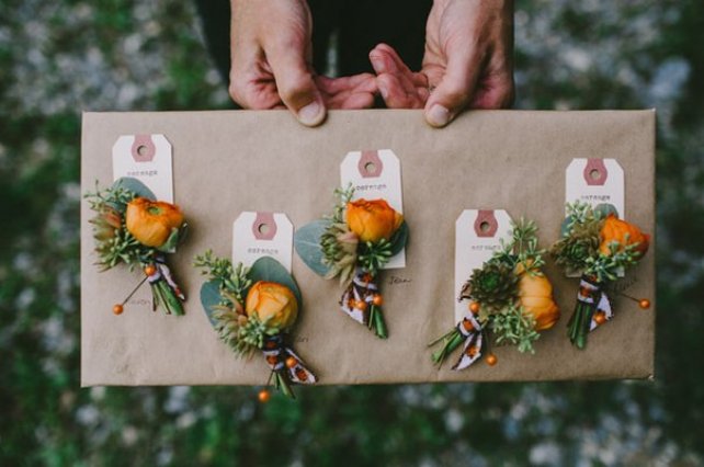 90 вариантов бутоньерок для осенней свадьбы 