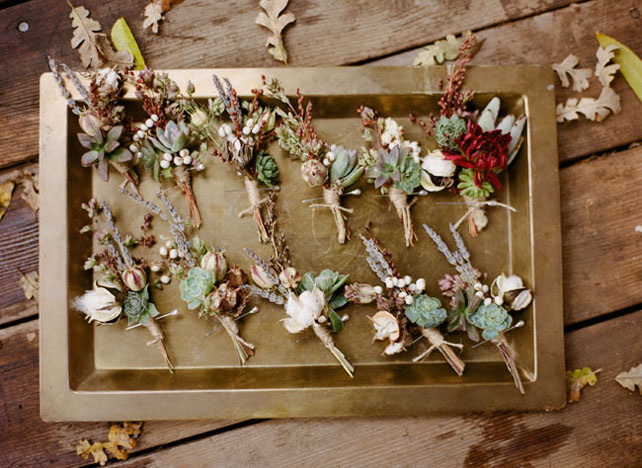 90 вариантов бутоньерок для осенней свадьбы 