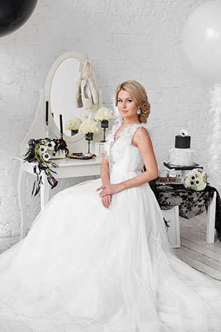 Свадебная фотосессия в стиле «Чёрного лебедя», образ невесты