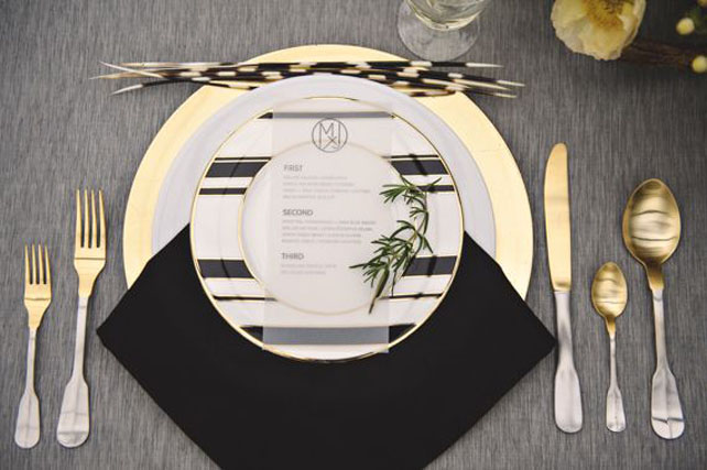 Идеальное сочетание: золотой и черный цвет для новогодней свадьбы 