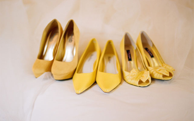 цитрусовая свадьба, туфли невесты