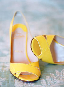 цитрусовая свадьба, туфли невесты