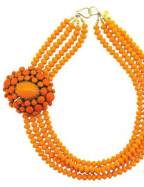 цитрусовая свадьба, бижутерия невесты