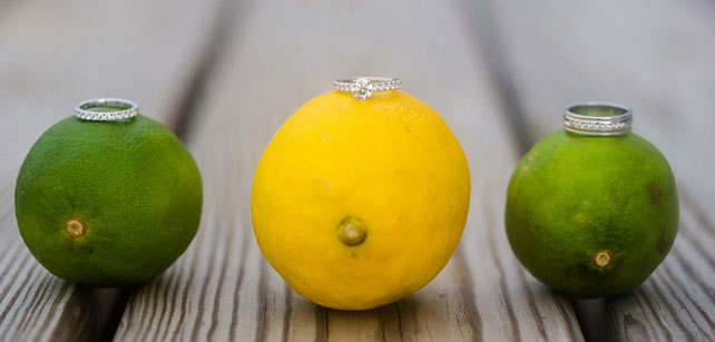 цитрусовая свадьба, кольца