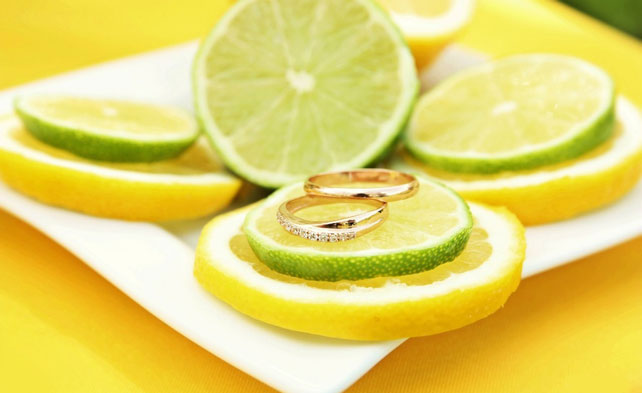 цитрусовая свадьба, кольца