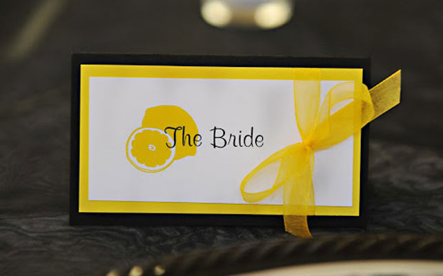 цитрусовая свадьба, рассадочные карточки