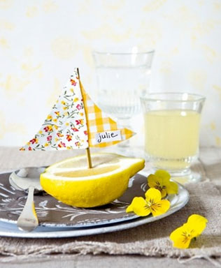 цитрусовая свадьба, рассадочные карточки