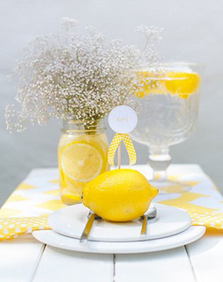 цитрусовая свадьба, декор