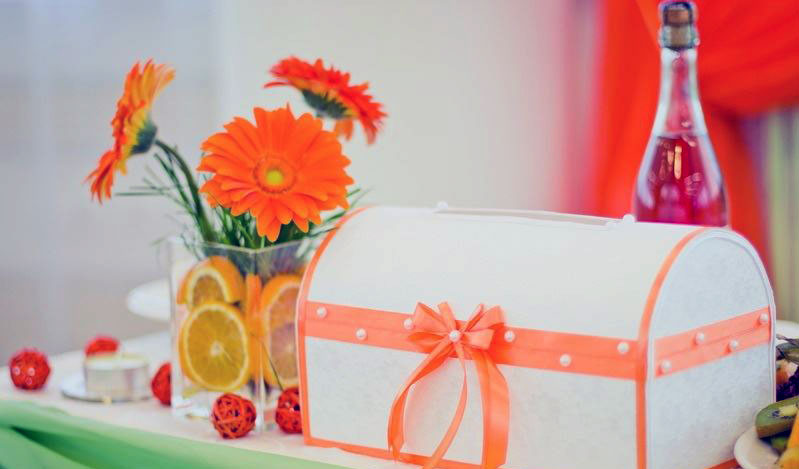 цитрусовая свадьба, декор