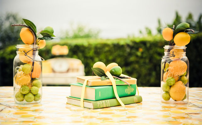 цитрусовая свадьба, декор