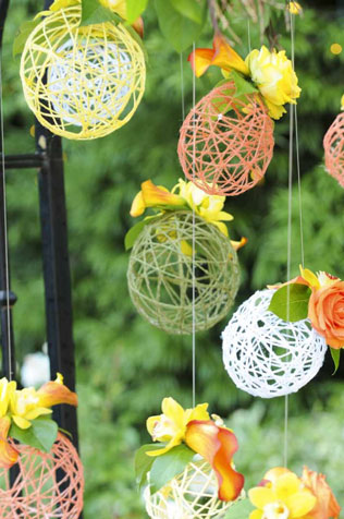 цитрусовая свадьба, декор