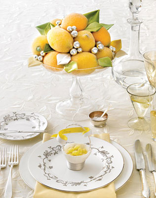 цитрусовая свадьба, оформление стола