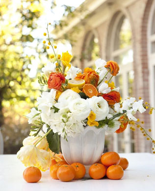цитрусовая свадьба, флористика