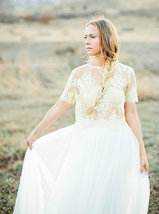 Свадебное платье crop top