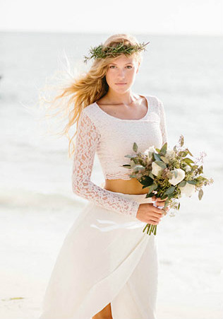 Свадебное платье crop top
