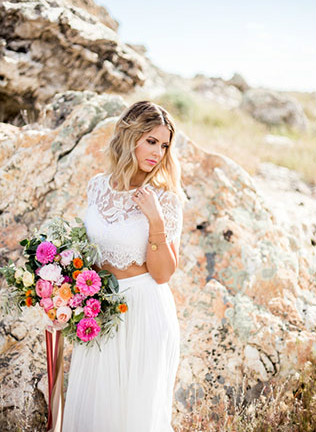 Свадебное платье crop top рустик