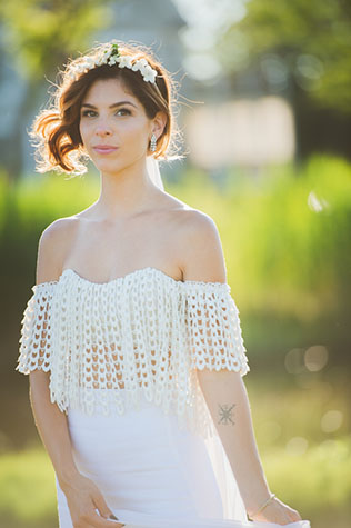 Открытое свадебное платье crop top