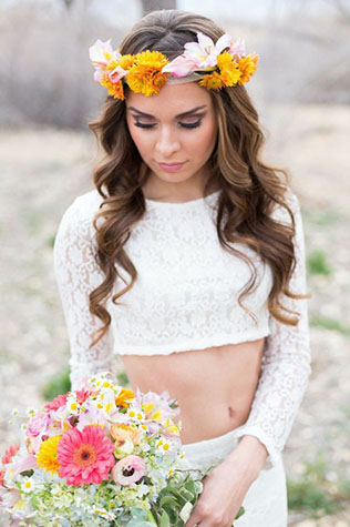 Свадебное платье crop top