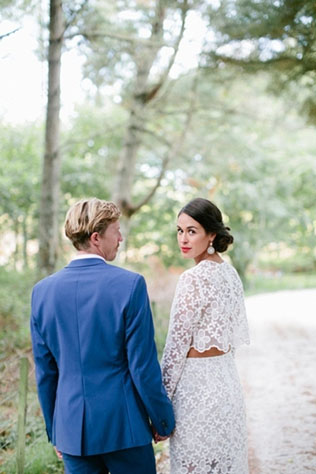 Теплое свадебное платье crop top