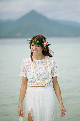 Свадебное платье crop top