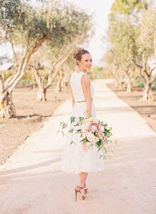 Свадебное платье с укороченным топом