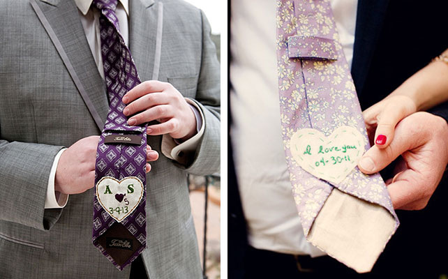 Уникальные детали на вашей свадьбе, как сделать торжество особенным, лейбл на галстуке жениха