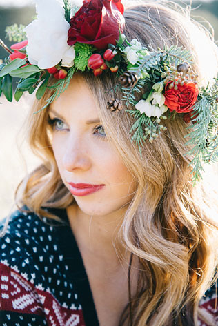 40 цветочных венков для зимнего образа невесты 