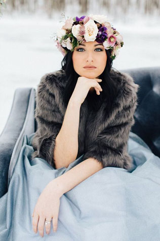 40 цветочных венков для зимнего образа невесты 