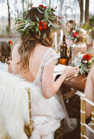 40 цветочных венков для зимнего образа невесты 