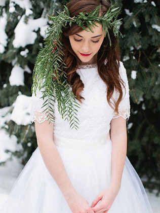 40 цветочных венков для зимнего образа невесты 