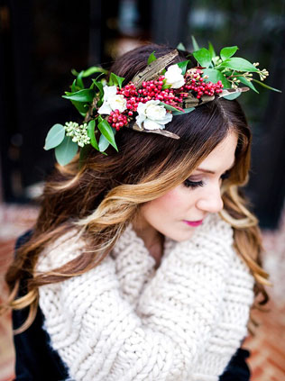 40 цветочных венков для зимнего образа невесты 