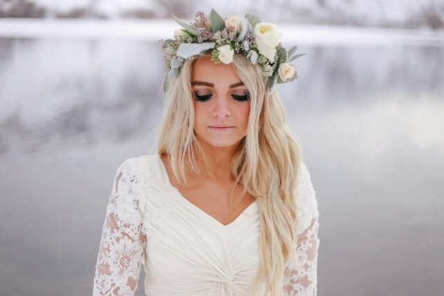40 цветочных венков для зимнего образа невесты 