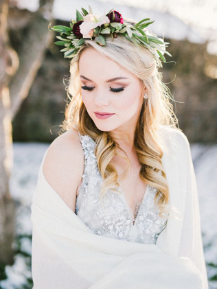 40 цветочных венков для зимнего образа невесты 