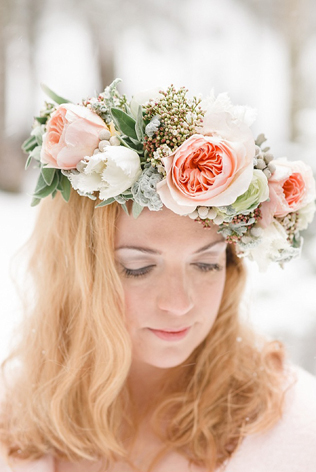 40 цветочных венков для зимнего образа невесты 