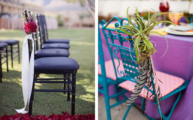 Декор стульев живыми цветами