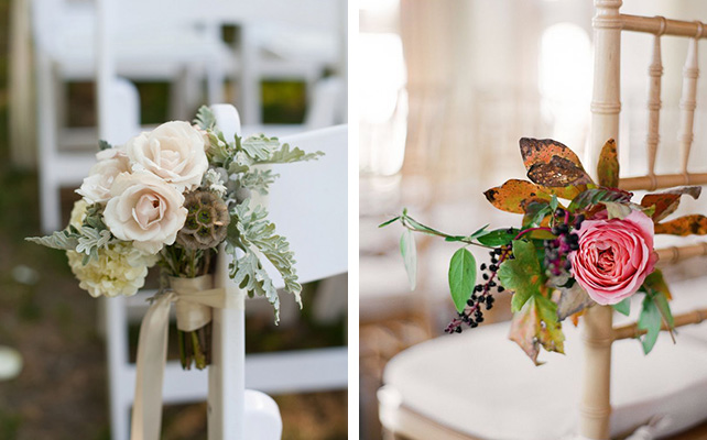 Декор стульев живыми цветами