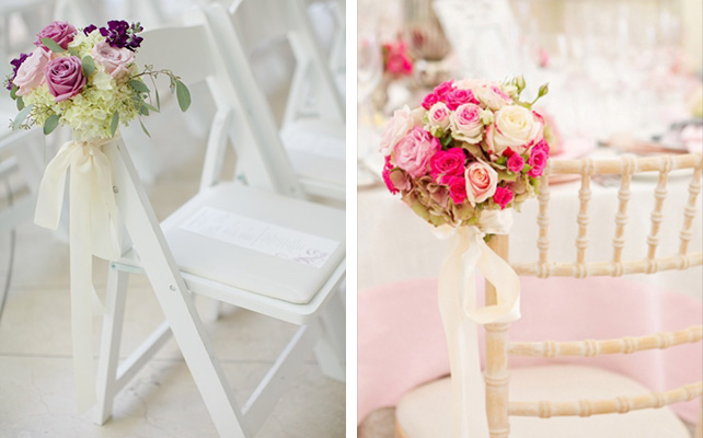 Декор стульев живыми цветами