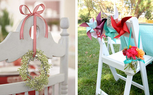 Декор стульев живыми цветами