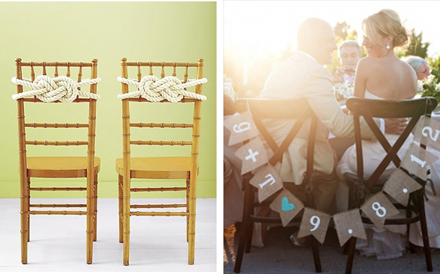 Декор стульев с помощью мешковины