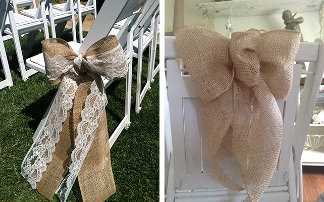  Декор стульев с помощью мешковины