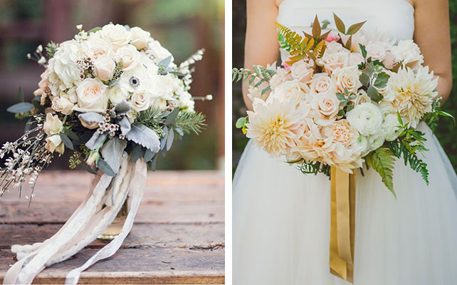 декор лентами, букет невесты, ленты на палочках